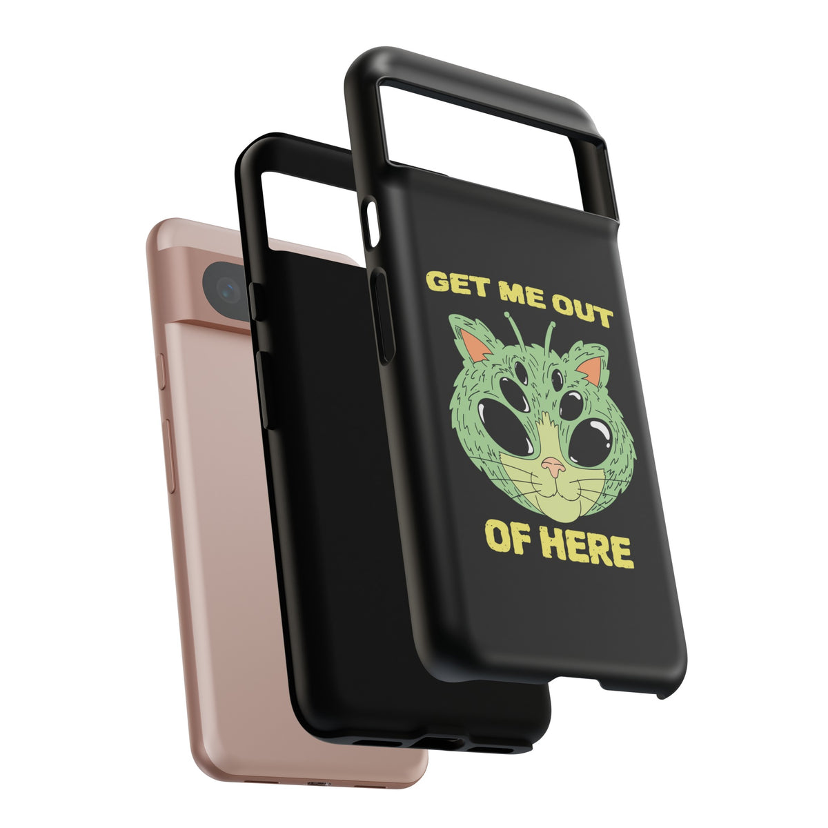 Funny UFO Cat Sci-Fi Tough Google Pixel Mobile Cases