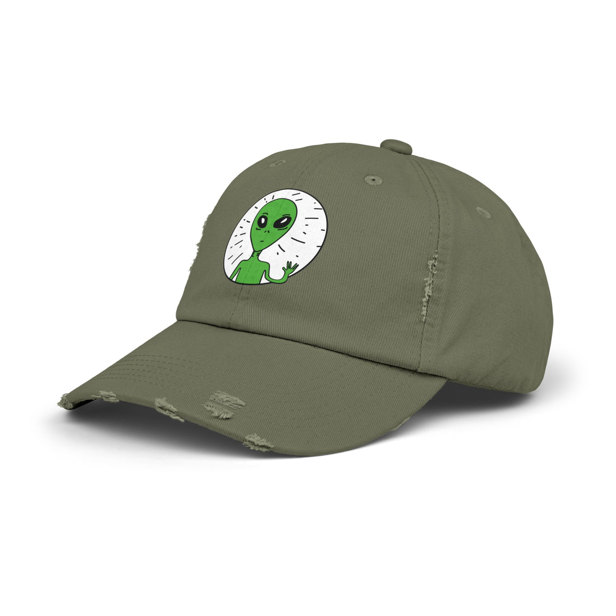 Alien Distressed Cap - Stay Weird Unisex Sci-Fi Hat