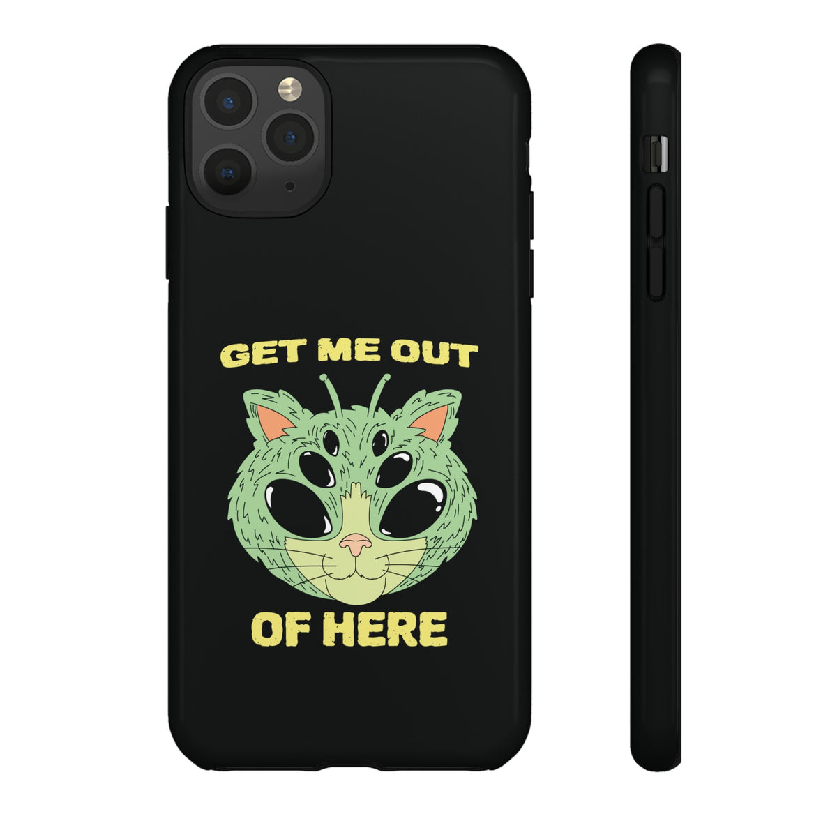Out Of Here Funny UFO Cat Sci-Fi Tough iPhone Mobile Cases