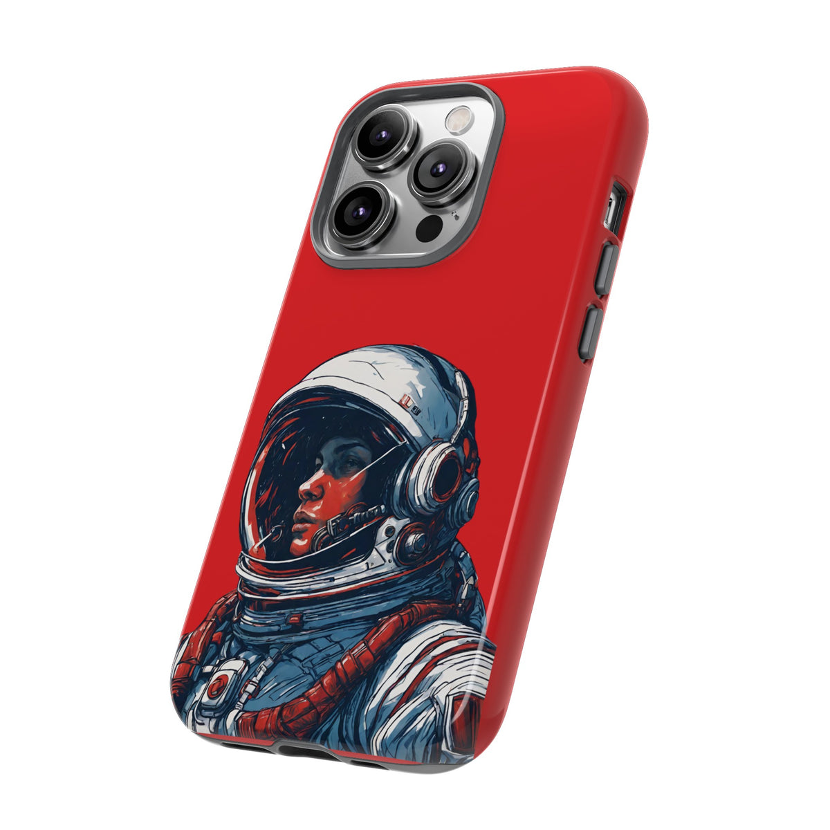 Astronaut In Red SpaceArt Sci-Fi Tough iPhone Mobile Cases