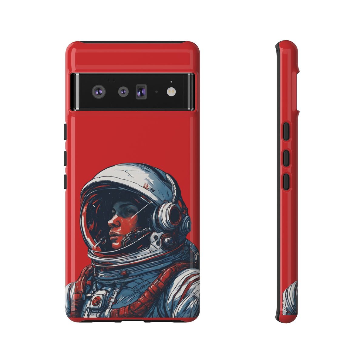 Astronaut In Red SpaceArt Tough Google Pixel Mobile Cases