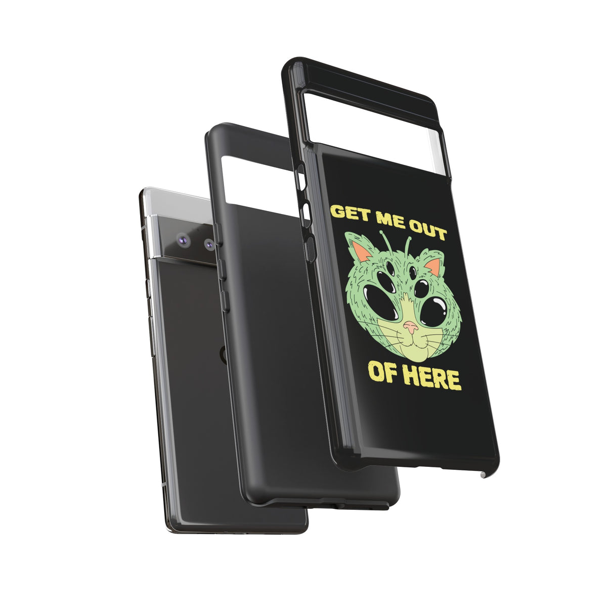 Funny UFO Cat Sci-Fi Tough Google Pixel Mobile Cases