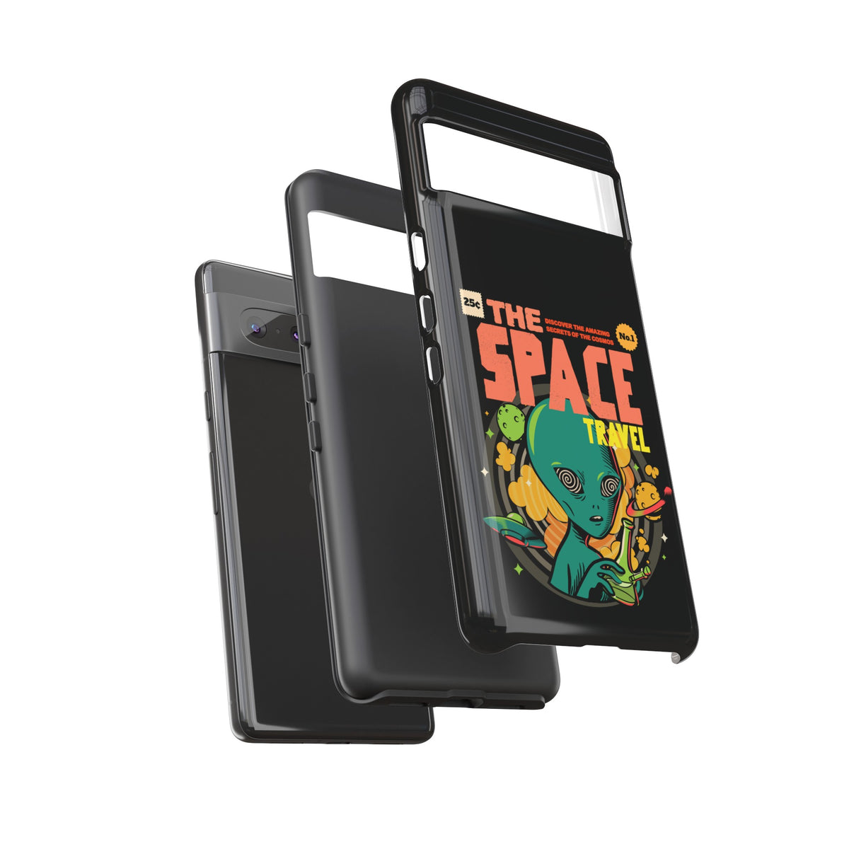 Retro Sci-Fi Mobile Cases Space Travel UFO Comic Pixel Cases