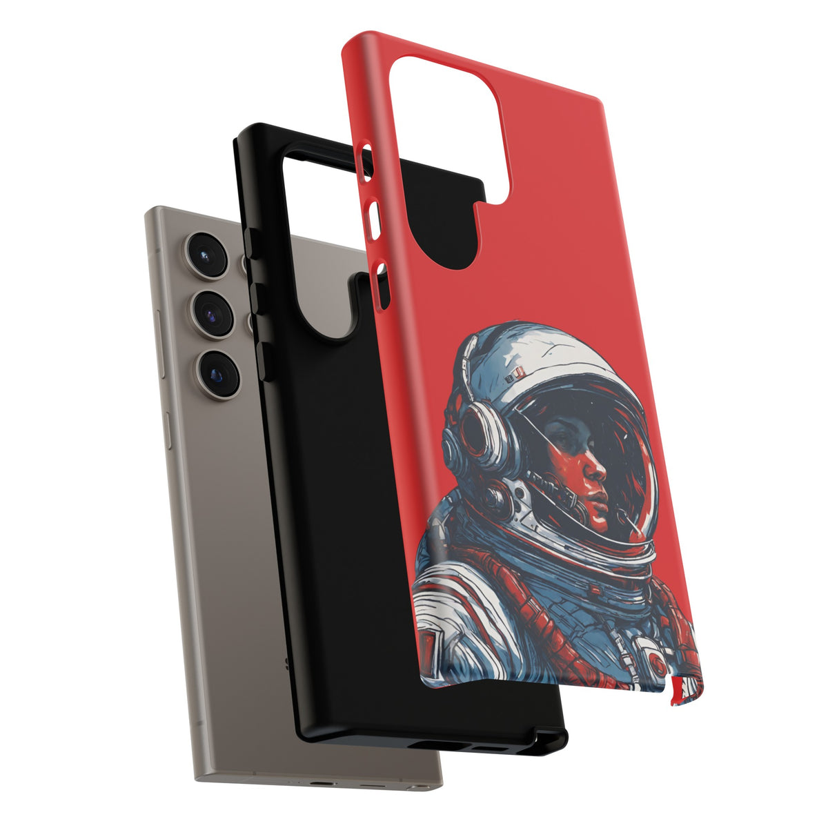 Astronaut In Red SpaceArt Tough Samsung Galaxy Mobile Cases