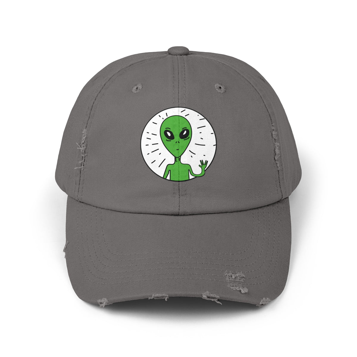 Alien Distressed Cap - Stay Weird Unisex Sci-Fi Hat