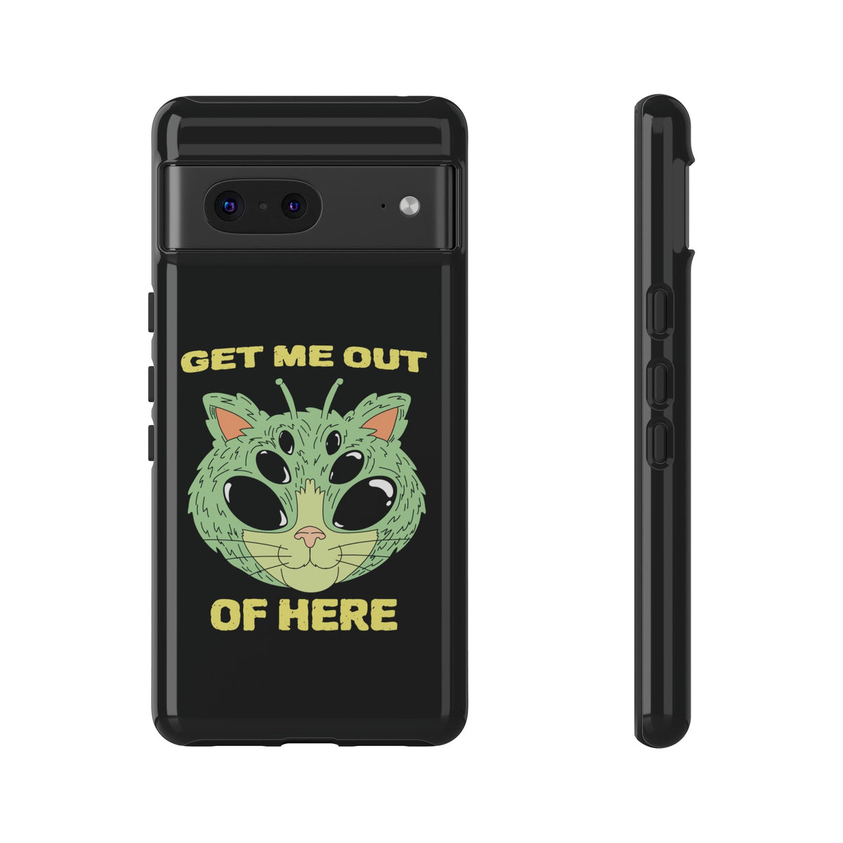 Funny UFO Cat Sci-Fi Tough Google Pixel Mobile Cases