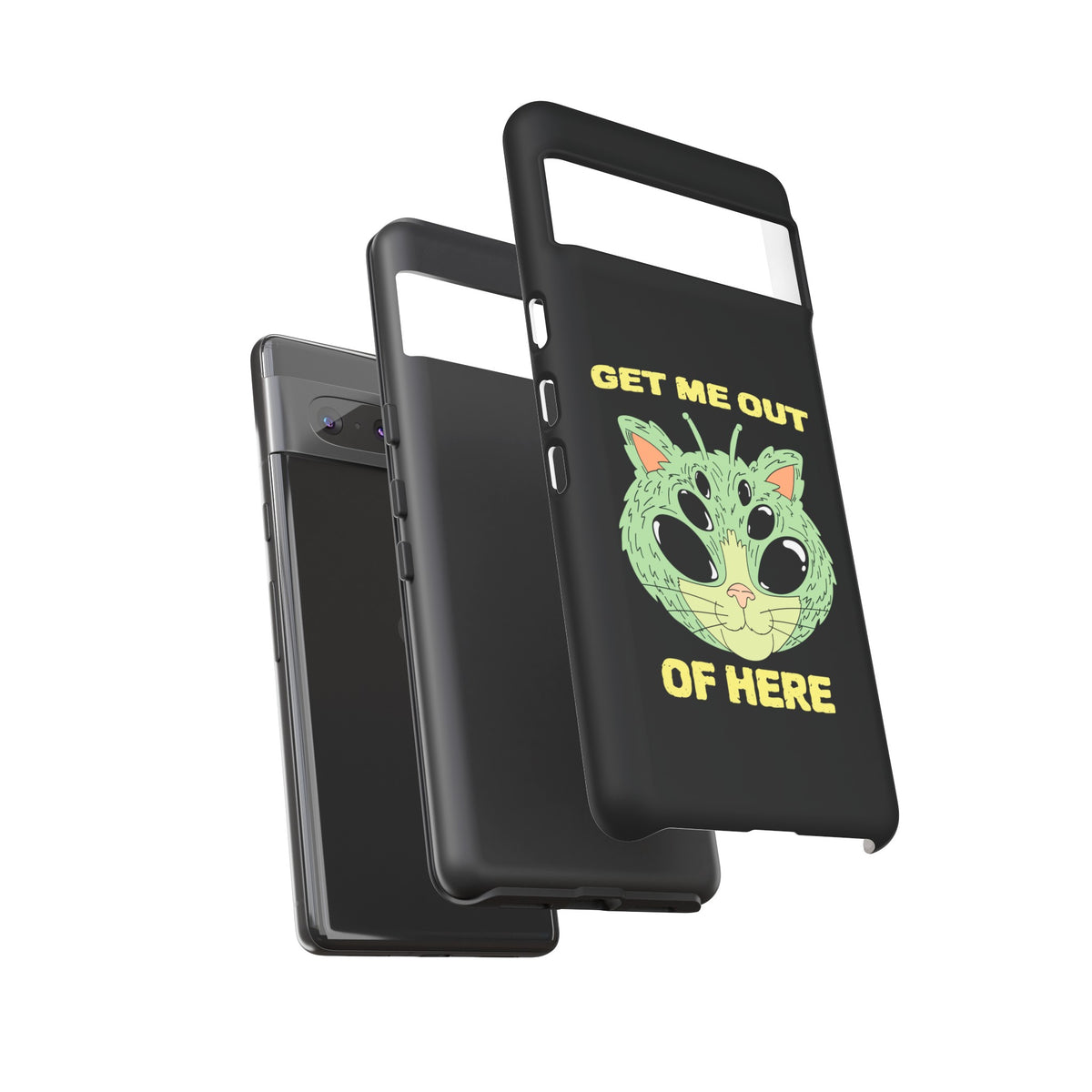 Funny UFO Cat Sci-Fi Tough Google Pixel Mobile Cases