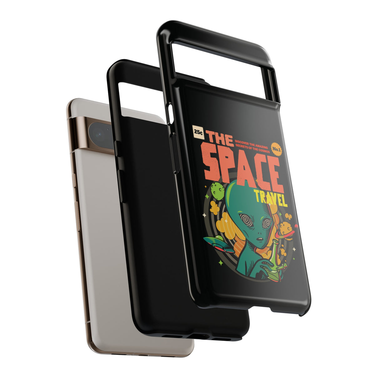 Retro Sci-Fi Mobile Cases Space Travel UFO Comic Pixel Cases