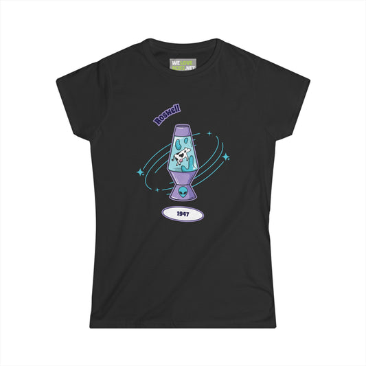 Rosswell cow tee-Rosswell Cow Funny UFO Woman's Tee