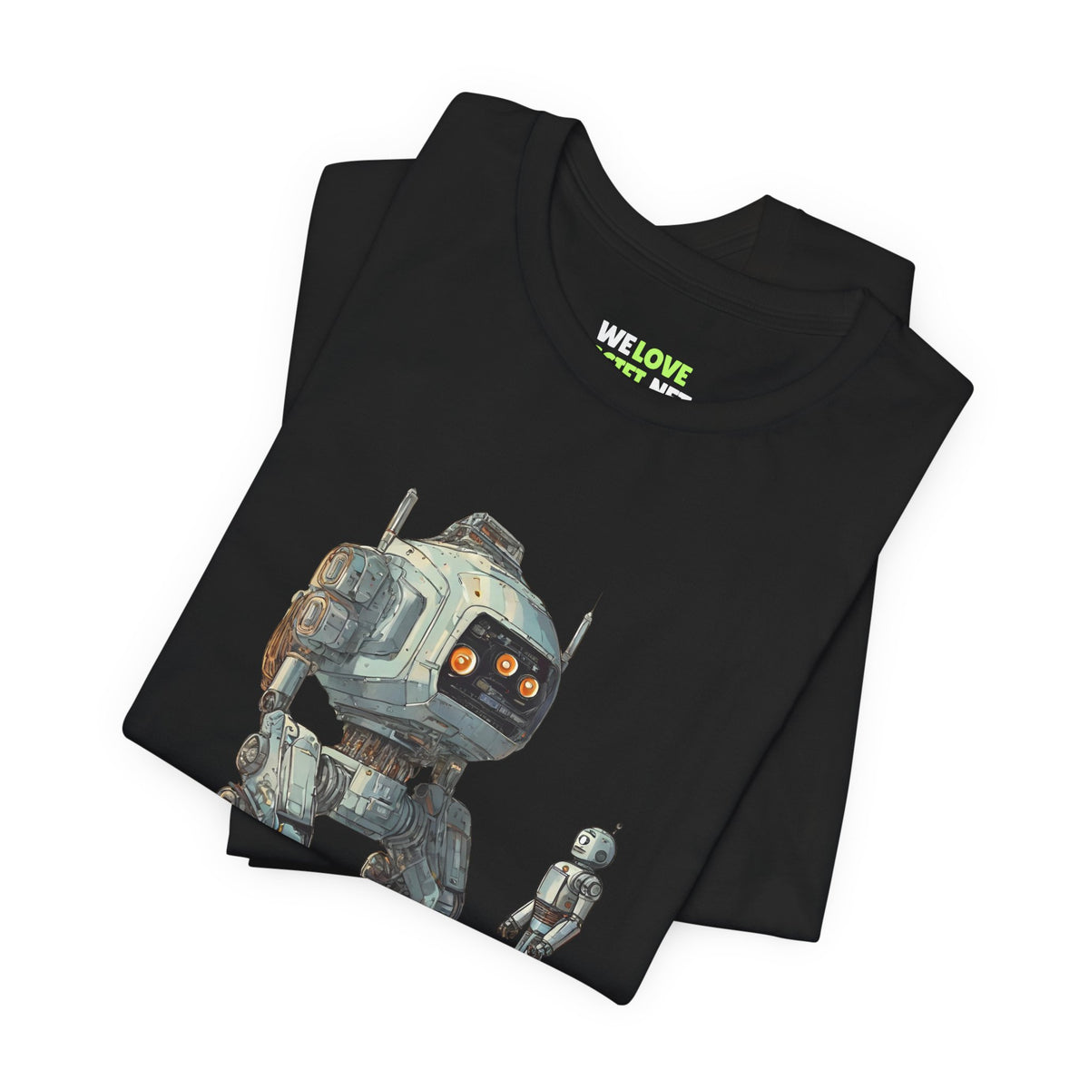 Robot Space Art T-Shirt | Let's Be Friends Sci-Fi Tee