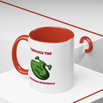 Christmas Wormhole Funny SciFi Christmas Accent Mug-welovescifi.net