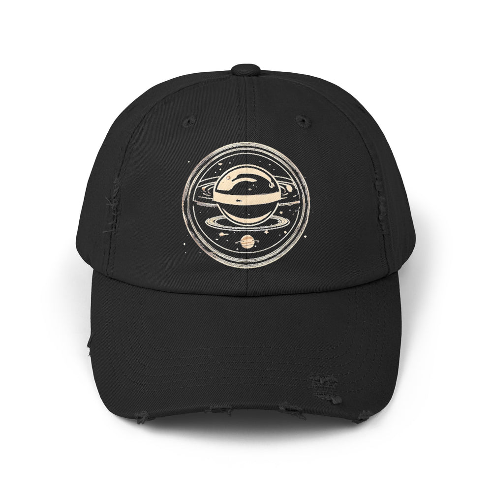 Hidden Planet Space Art Cap - Unisex Retro Distressed Design