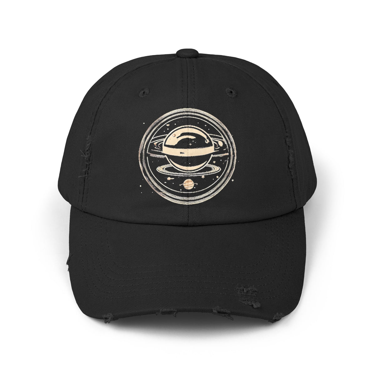 Hidden Planet Space Art Cap - Unisex Retro Distressed Design