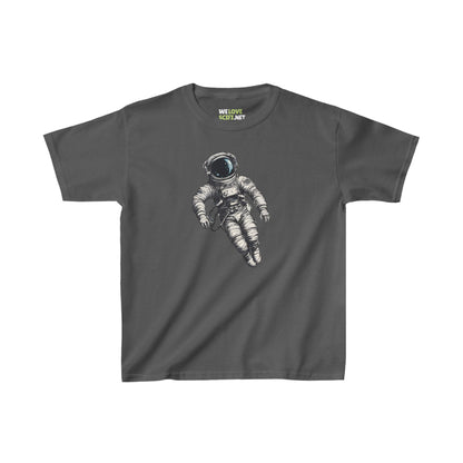 Floating Astronaut SpaceArt Kids Heavy Cotton Tee-weloves