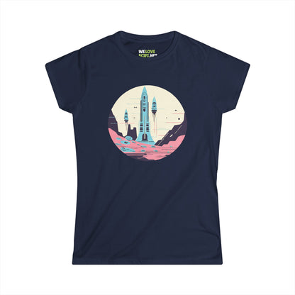 space art tee-The Liftoff Space Art Sci-Fi Woman's Tee