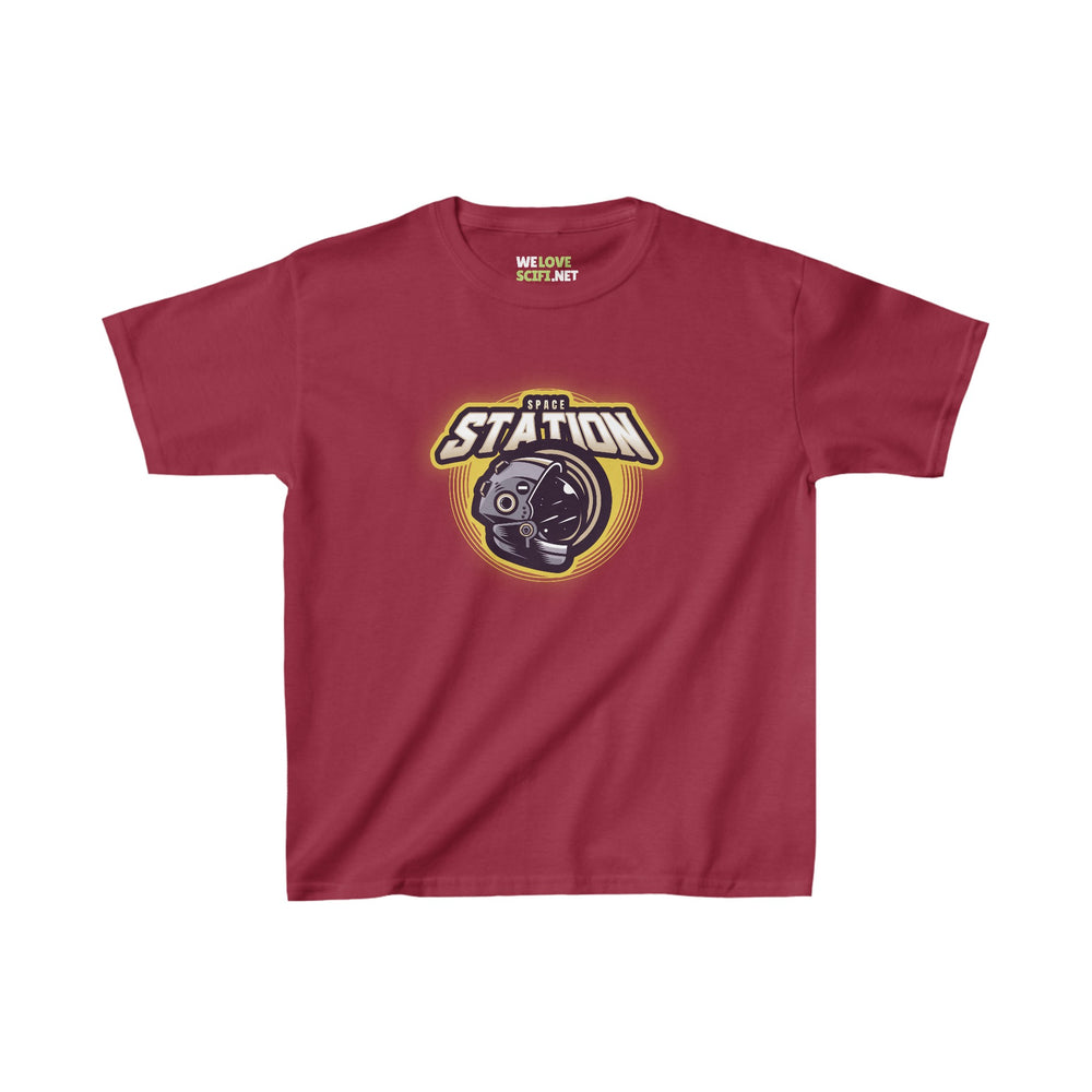 Space Station Astronaut Tee Kids Sci-Fi Heavy Cotton Shirt