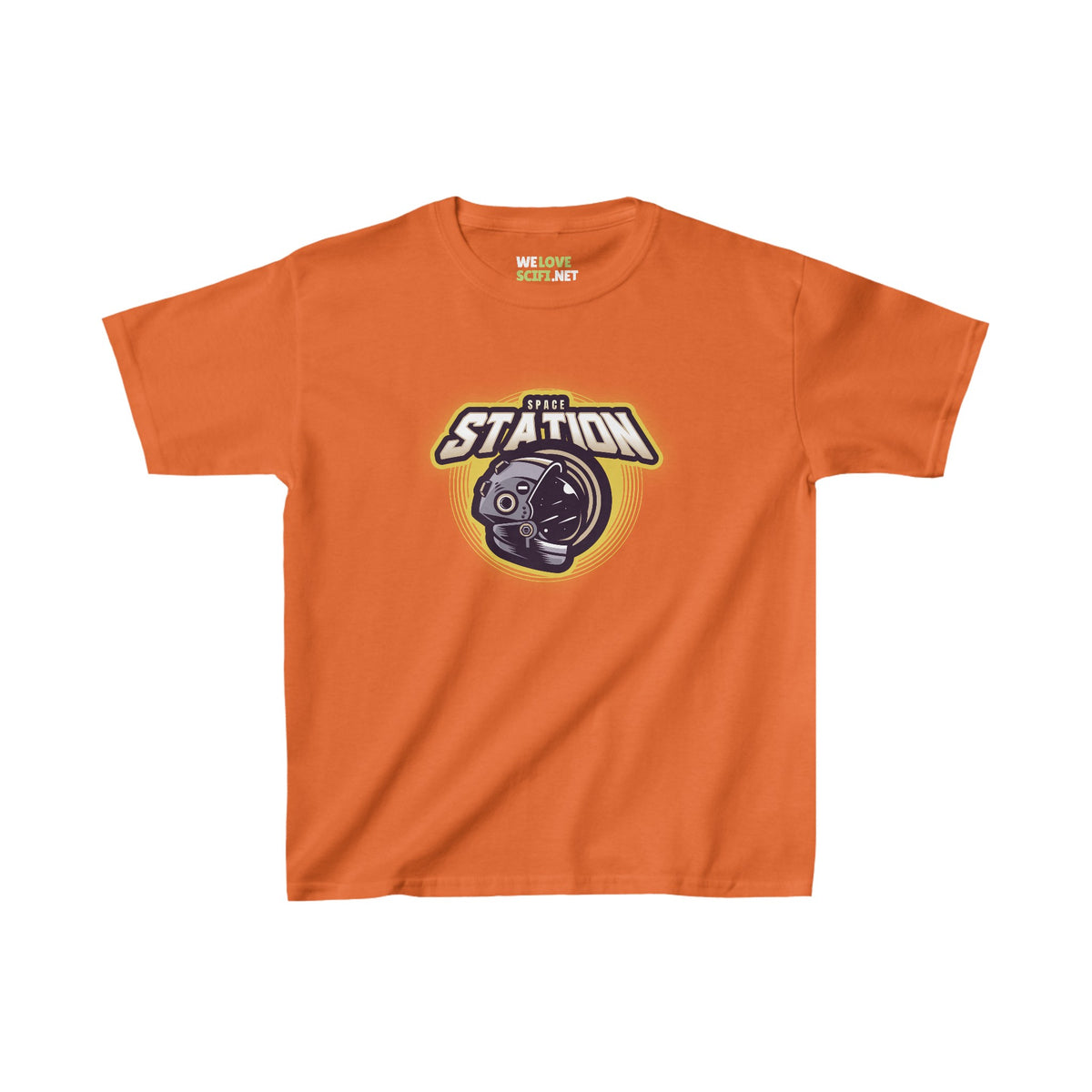 Space Station Astronaut Tee Kids Sci-Fi Heavy Cotton Shirt