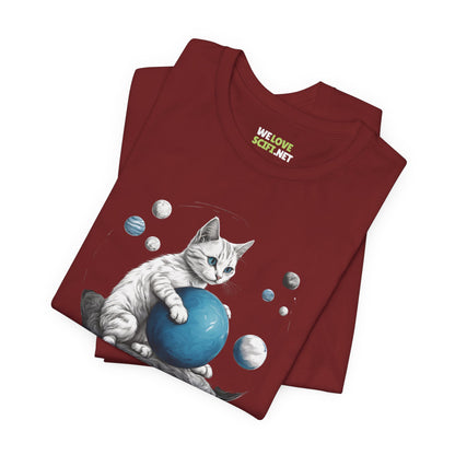 Space Player Cat Sci-Fi T-Shirt | Unique Sci-Fi Tees