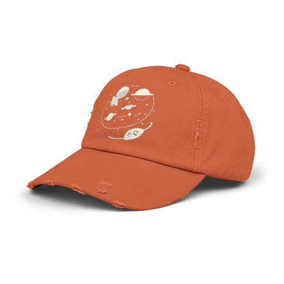 station cap-Space Station No19 Retro Unisex Distressed Cap