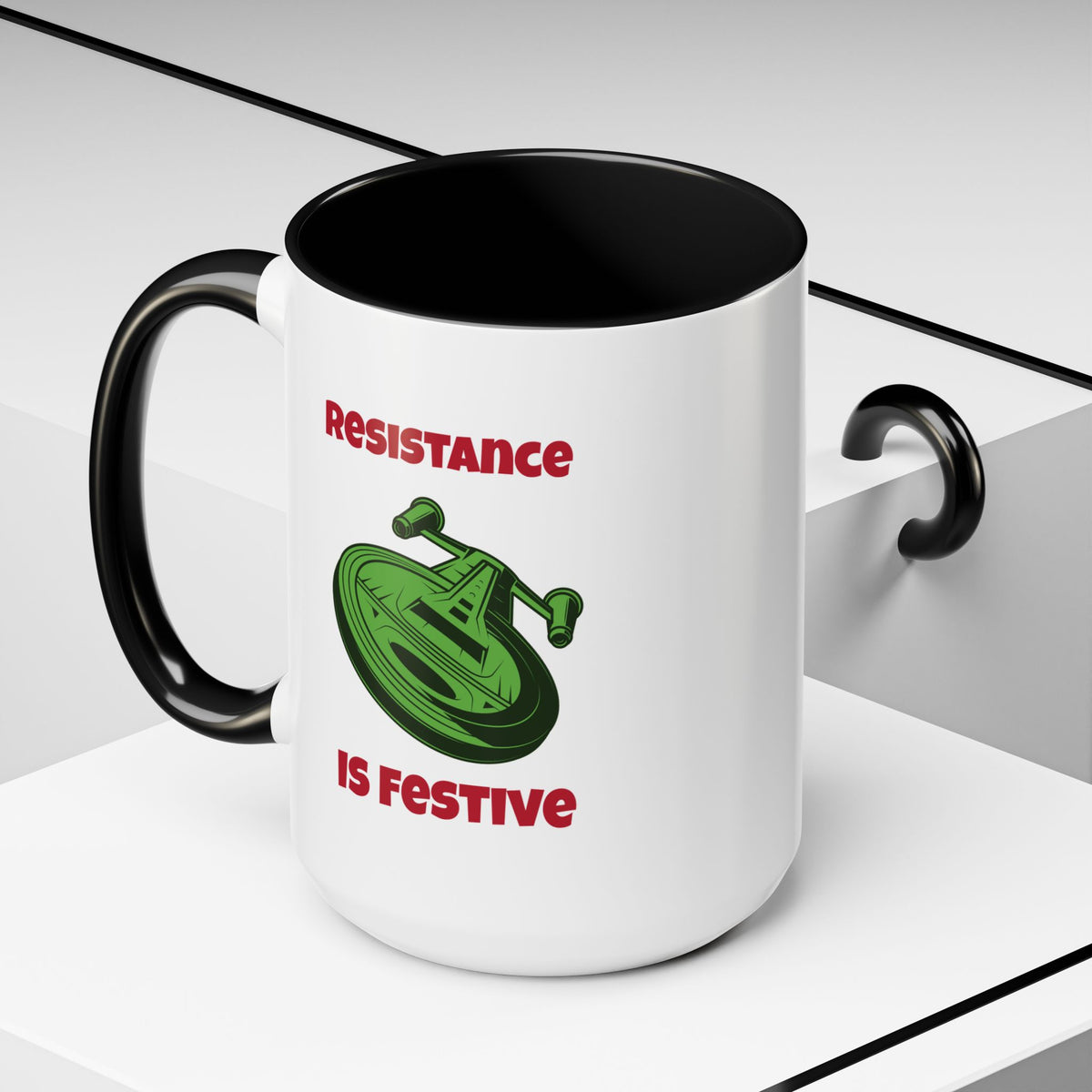 Resistance Is Festive Funny SciFi Christmas Accent Mug-welovescifi.net