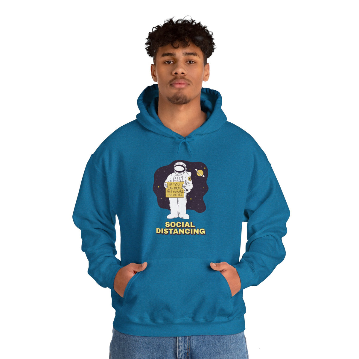 Social Distancing Astronaut Hoodie | Funny Sci-Fi Pullover