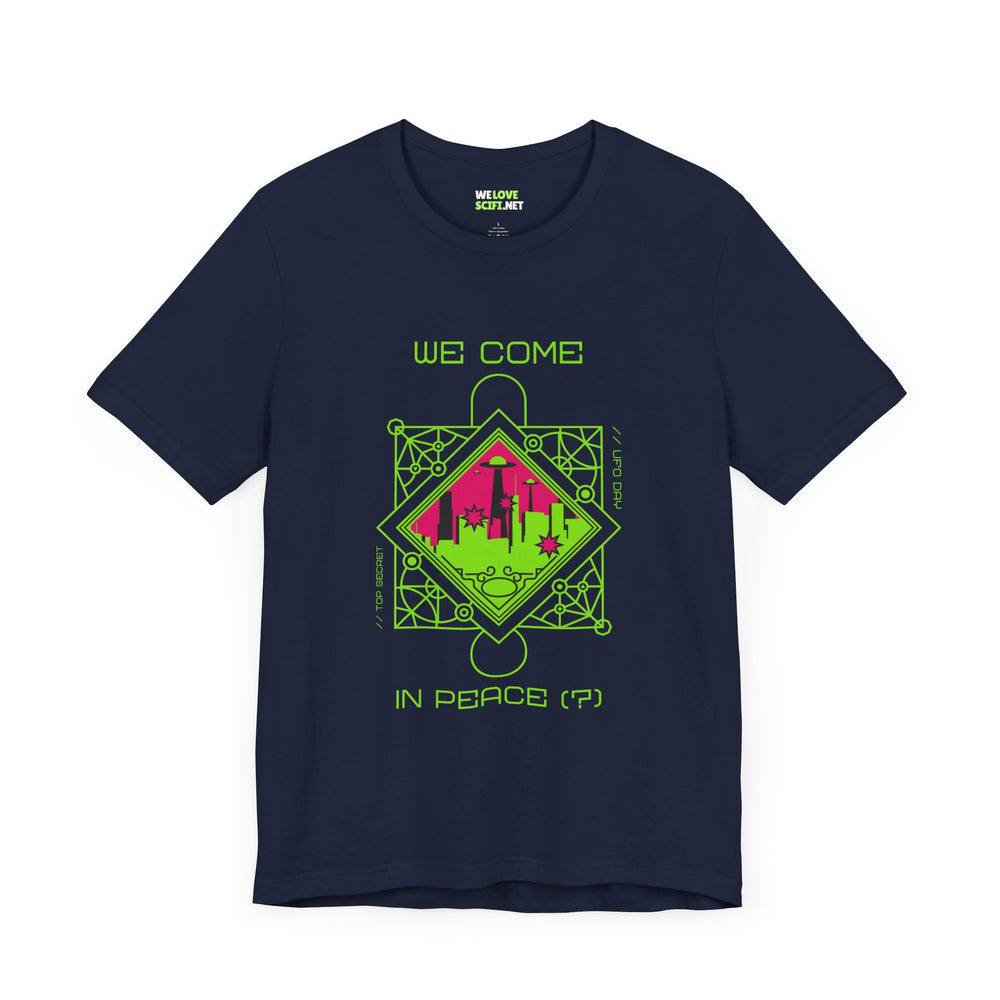 We Come In Peace(?) UFOs Sci-Fi T-Shirt-welovescifi.net