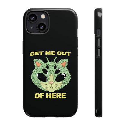 Out Of Here Funny UFO Cat Sci-Fi Tough iPhone Mobile Cases