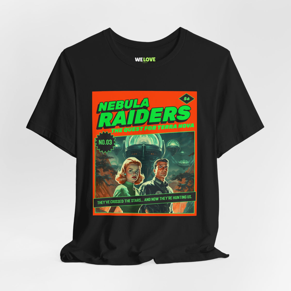 Nebula Raiders Retro Sci-Fi T-Shirt | Retro Sci-Fi T-Shirt