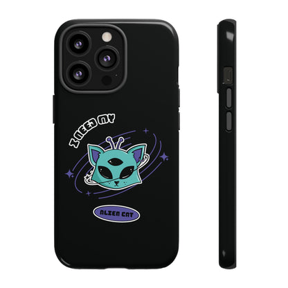 Alien Cat iPhone Case | Funny UFO Sci-Fi Tough Mobile Cover