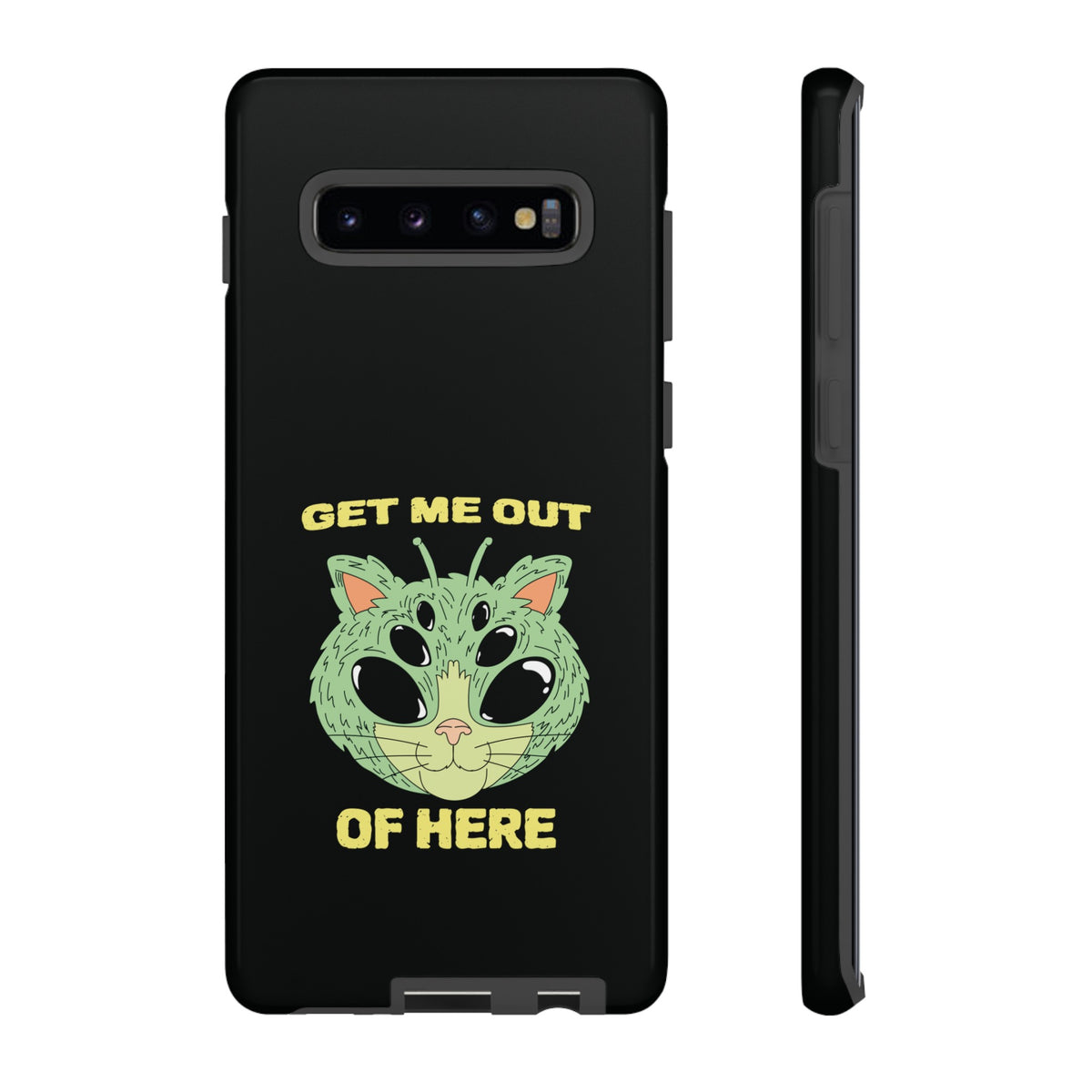 Get Me Out Of Here Funny UFO Sci-Fi Cat Tough Samsung Cases