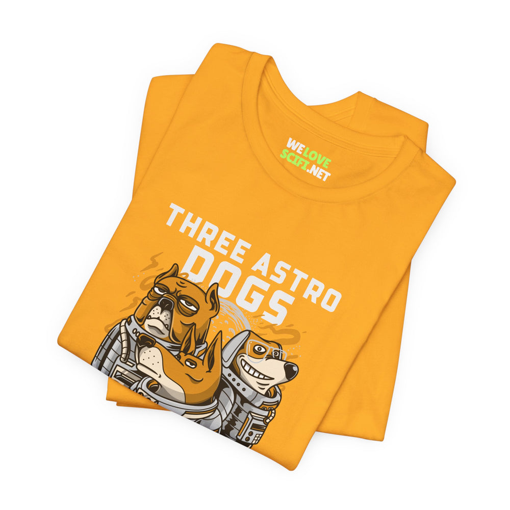 Three Astro Dogs Funny Astronaut Sci-Fi T-Shirt-welovescifi.net