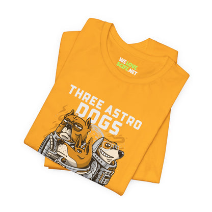 Three Astro Dogs Funny Astronaut Sci-Fi T-Shirt-welovescifi.net