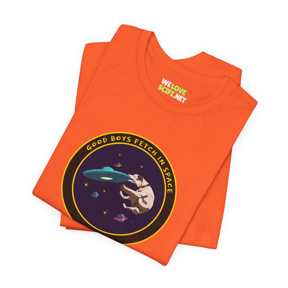 Good Boys Fetch in Space Funny Dog UFO T-Shirt WeLoveSciFi