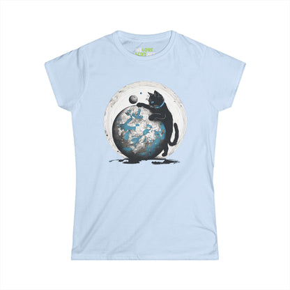 cat sci-fi woman's tee-Space Player Cat SciFi Women's Tee