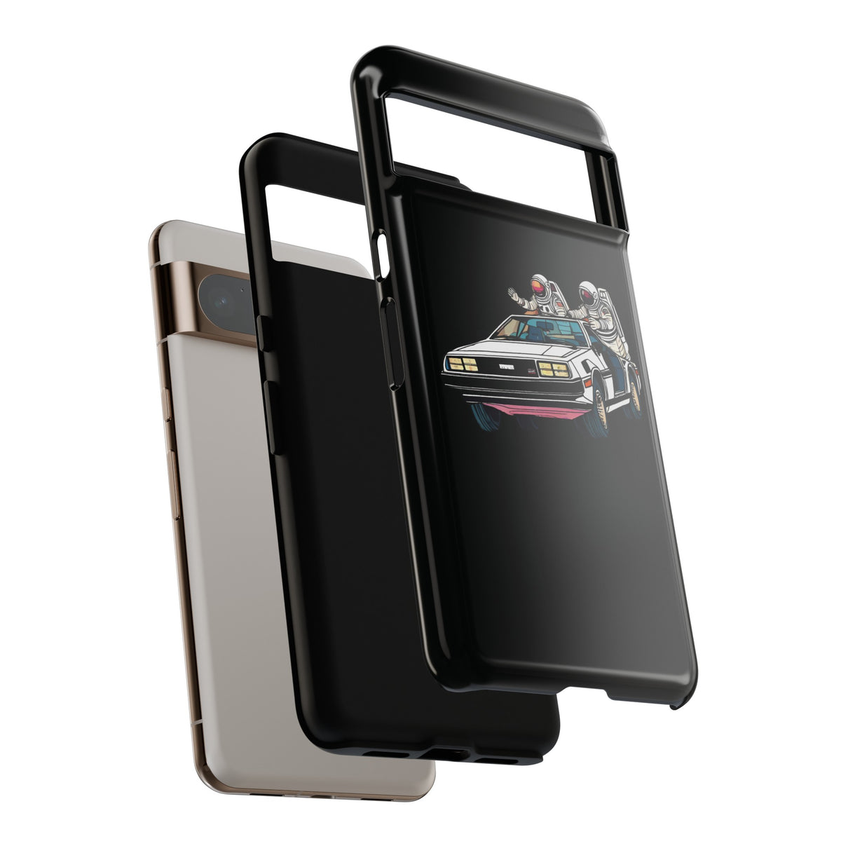 Delorean party astronaut Google Pixel mobile case