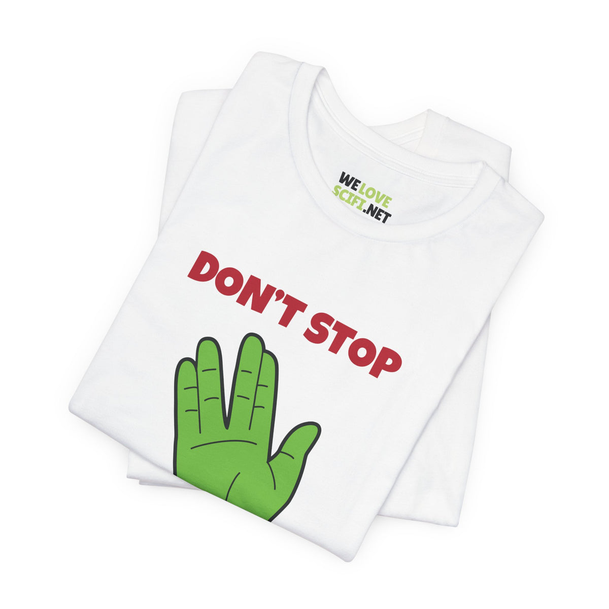 Don’t Stop Believing Funny Spock Christmas Unisex Tee-welovescifi.net