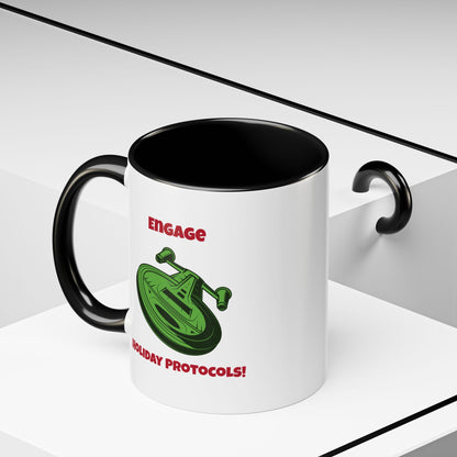 Holiday Protocols  Funny SciFi Christmas Accent Mug-welovescifi.net