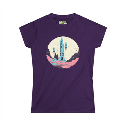 space art tee-The Liftoff Space Art Sci-Fi Woman's Tee