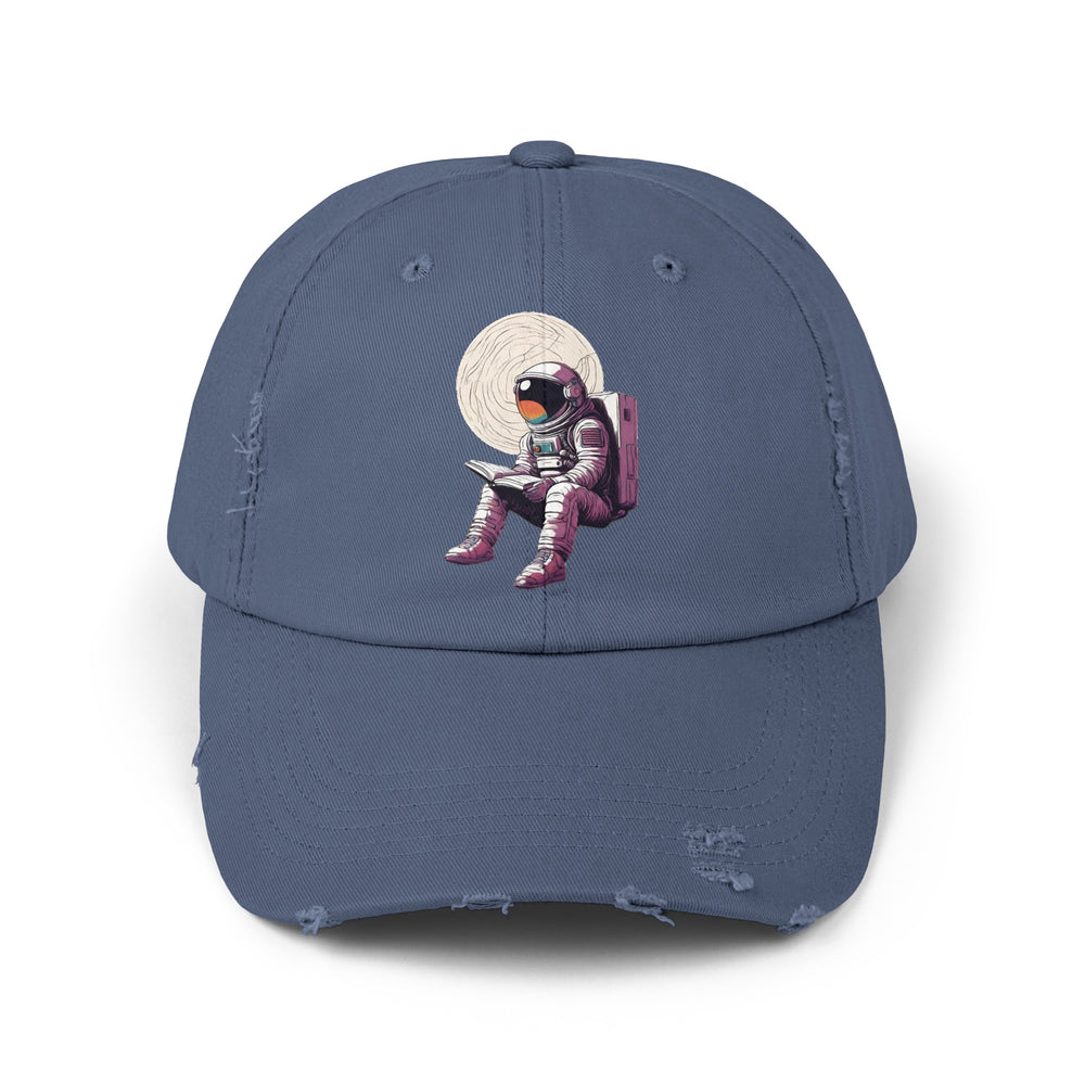 Space Art Cap Read That Book Astronaut Distressed Unisex Cap