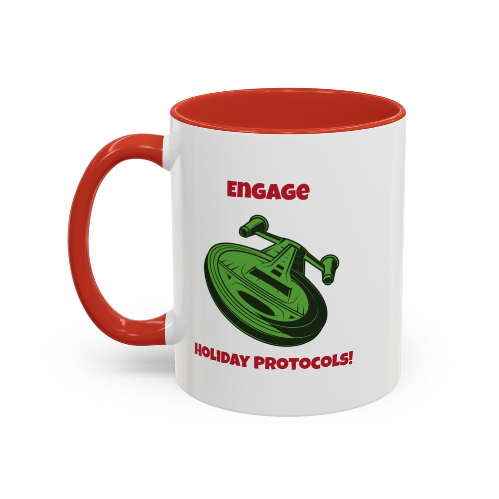 Holiday Protocols  Funny SciFi Christmas Accent Mug-welovescifi.net