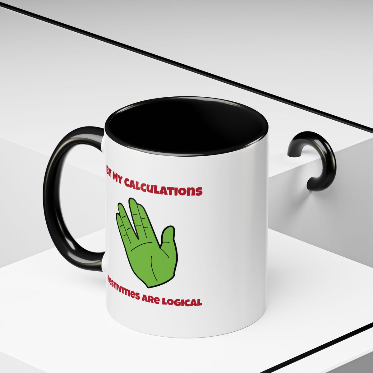 Festives Are Logical Funny Spock Christmas Accent Mug-welovescifi.net