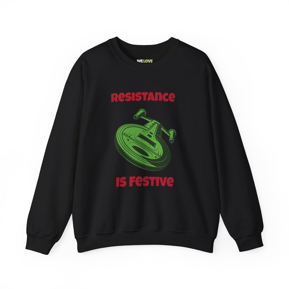 Resistance Is Festive Funny SciFi Christmas Crewneck Sweatshirt-welovescifi.net