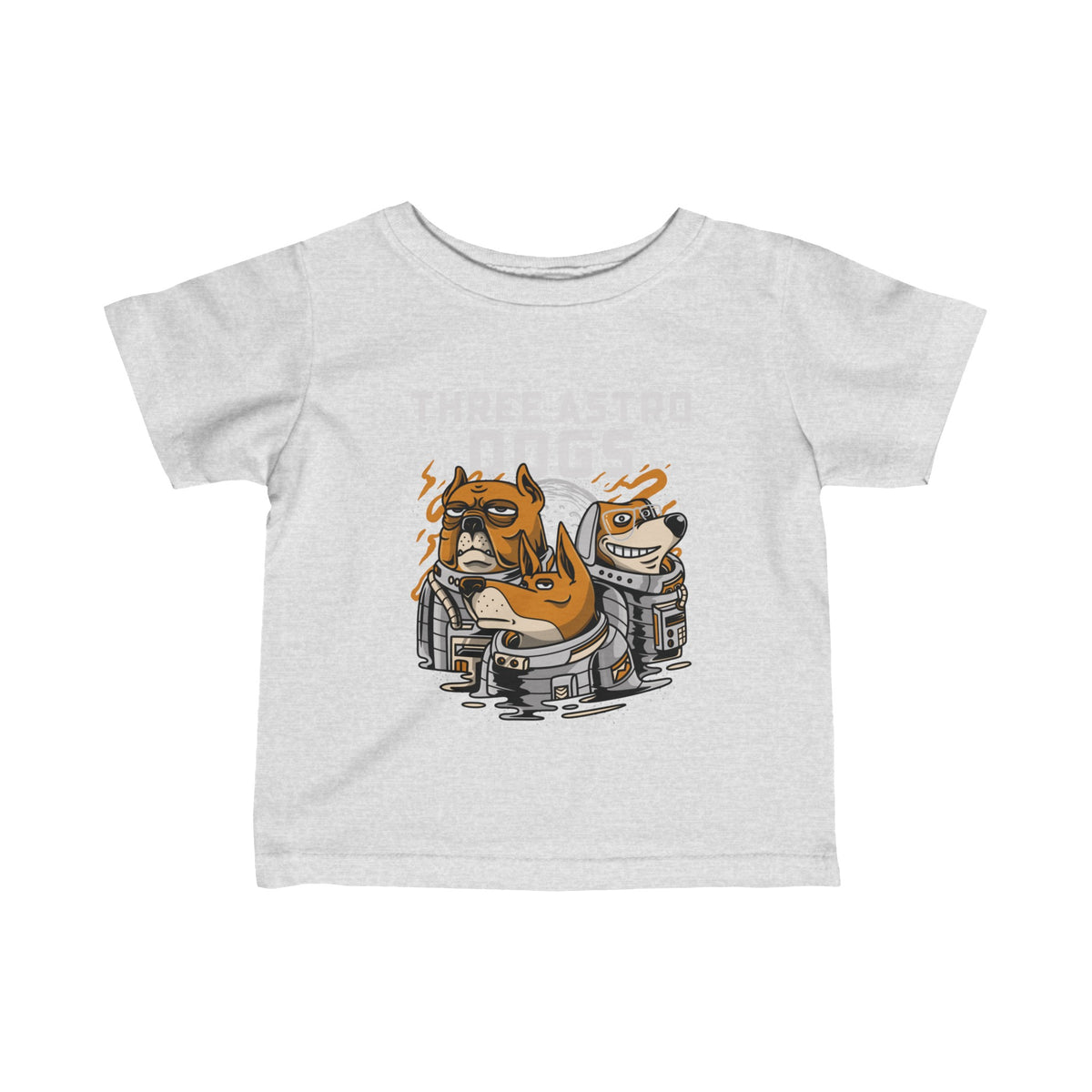 Three Astro Dogs Funny Astronaut Infant Fine Jersey Tee-welovescifi.net