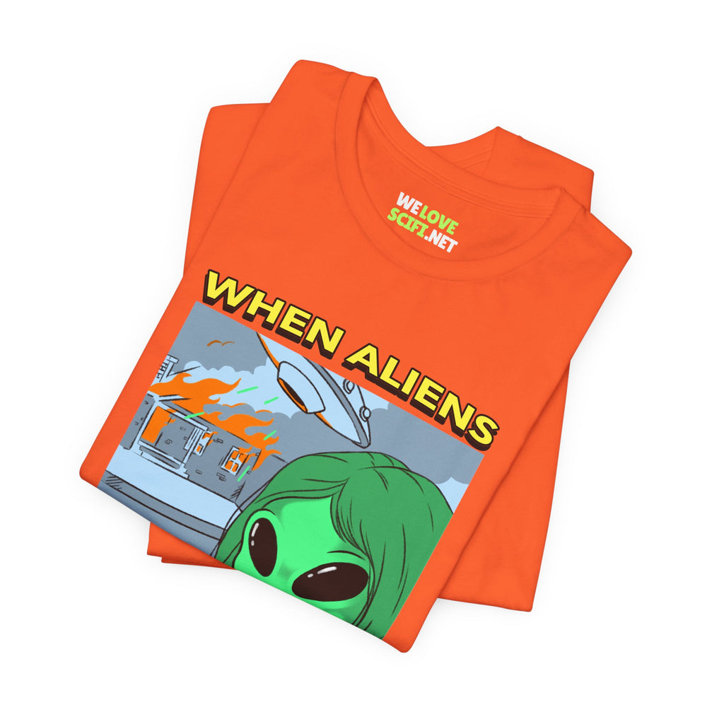 When Aliens Crush Your Party Funny Meme Sci-Fi T-Shirt-welovescifi.net