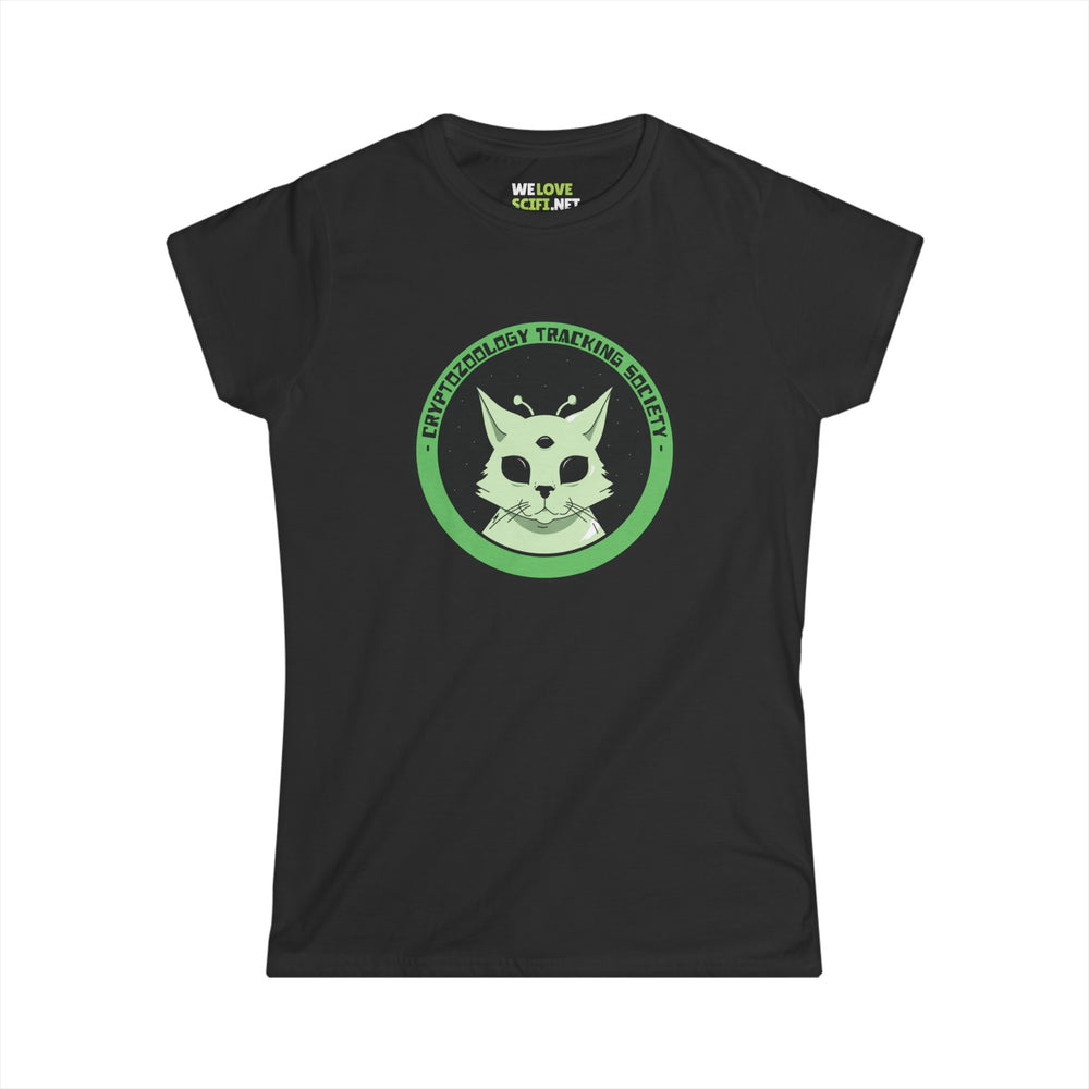 Cryptozoology Tracking Society Funny Cat Alien Woman's Tee