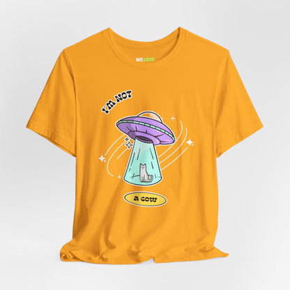 Sci-Fi T-Shirt - I Am Not a Cow Cat UFO | We Love SciFi