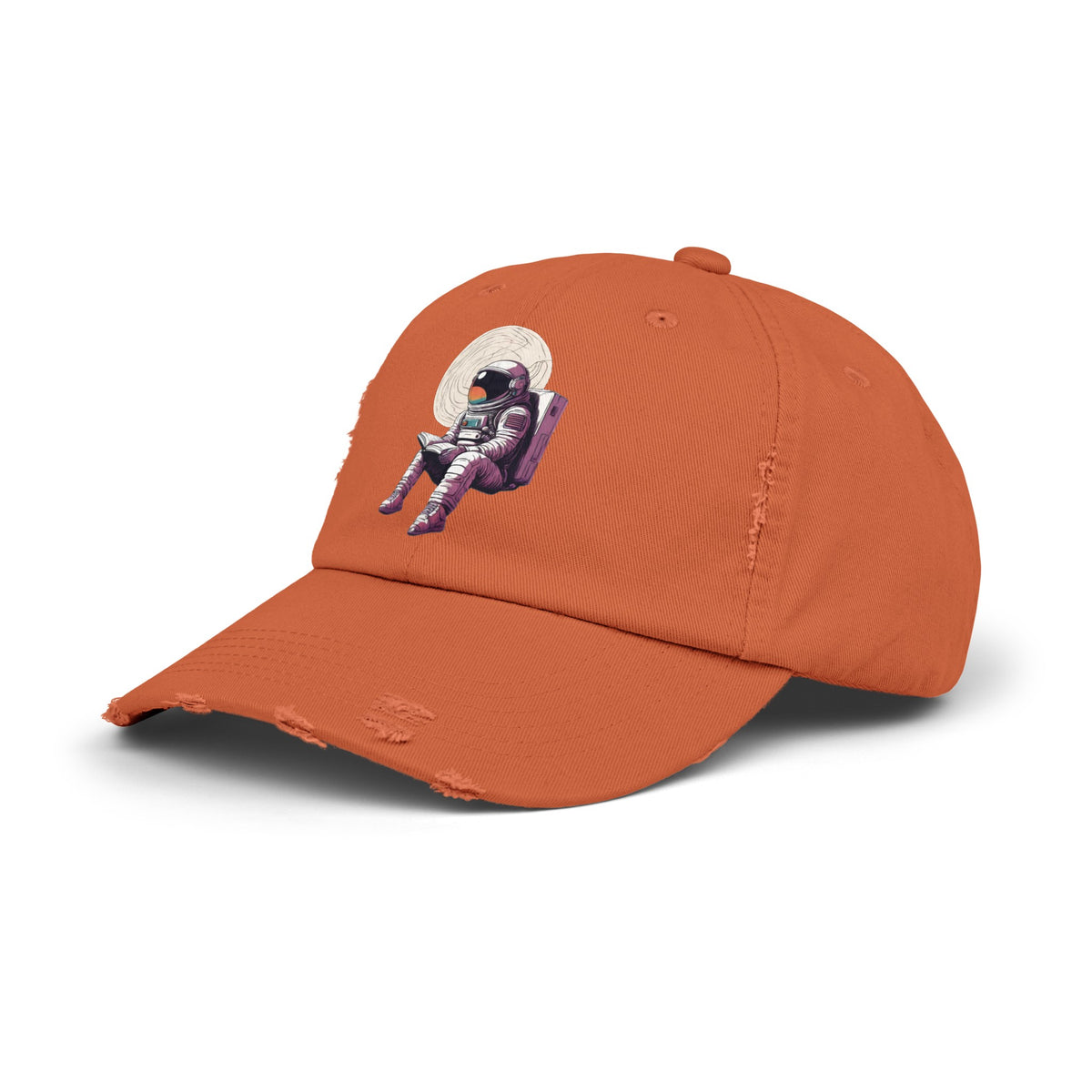 Space Art Cap Read That Book Astronaut Distressed Unisex Cap