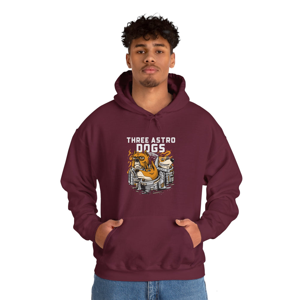 Three Astro Dogs Funny Sci-Fi Hoodie-welovescifi.net