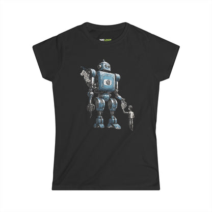 Bringing You Flowers SpaceArt Robot Woman's Tee-welovescifi