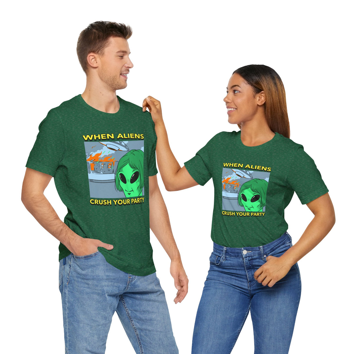 When Aliens Crush Your Party Funny Meme Sci-Fi T-Shirt-welovescifi.net